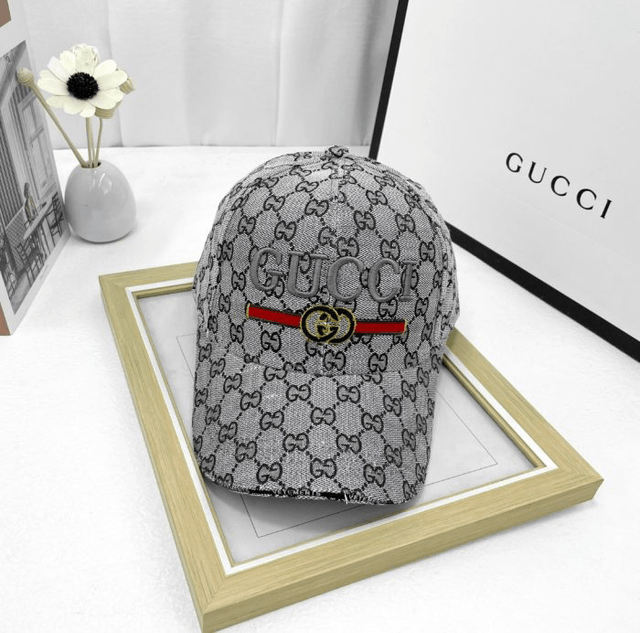 Casquette GG réglable en coton brodé chaud