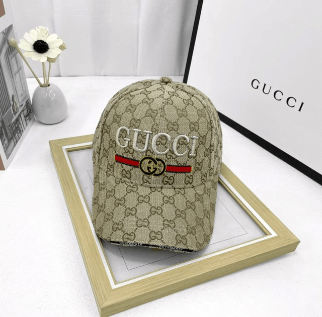Casquette GG réglable en coton brodé chaud
