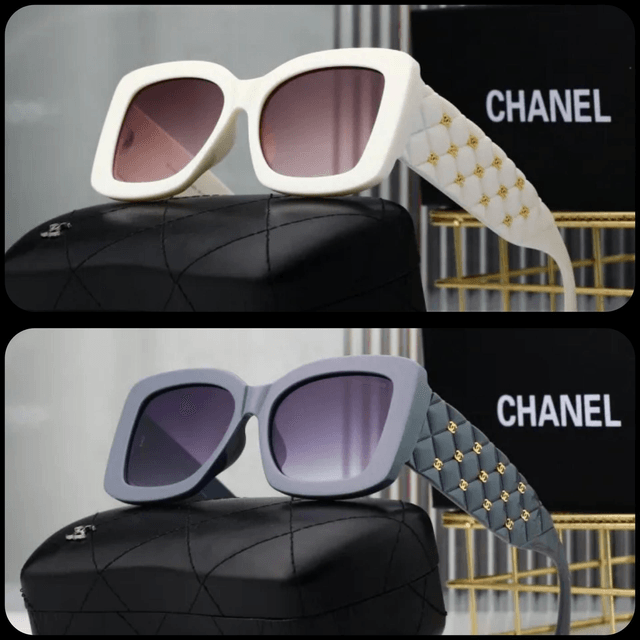 Lunette CNL large monture capitonné, logo doré 