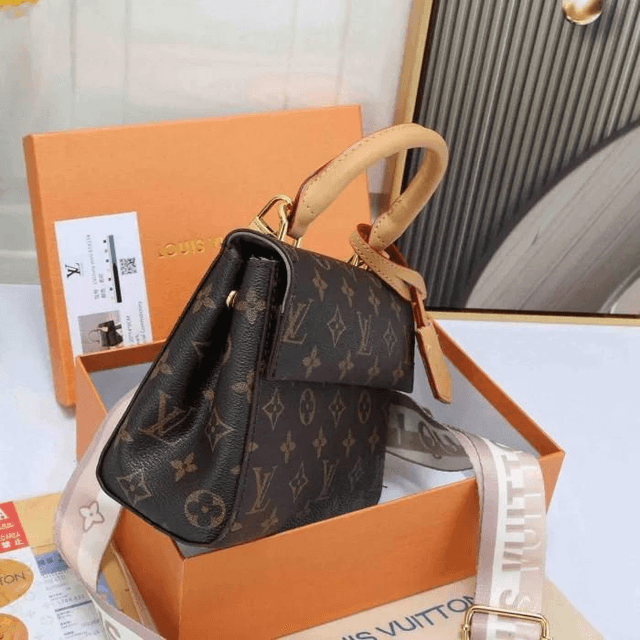 Sac LS VN à main en cuir avec bandoulière détachable détachable imprimé Cluny Mini 
