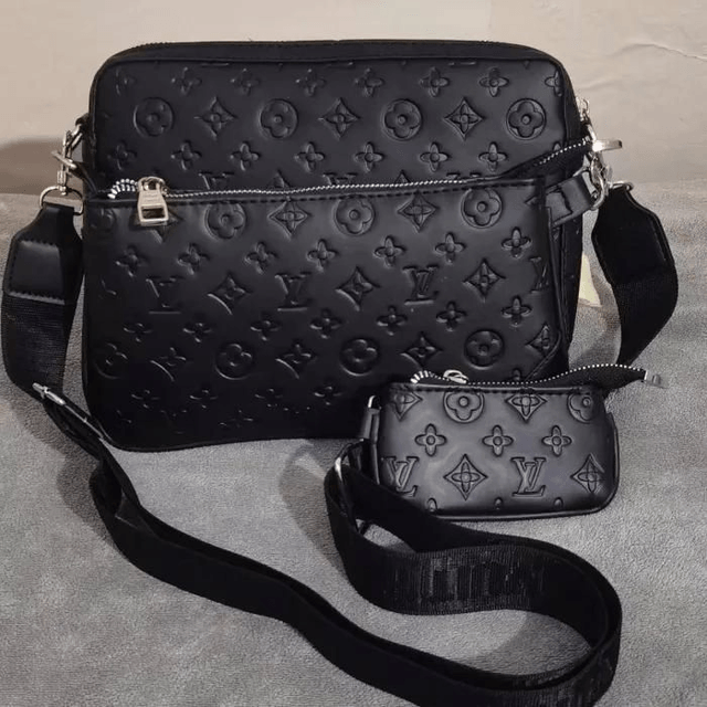 Sac LS VN à bandoulière en cuir imprimé pour homme