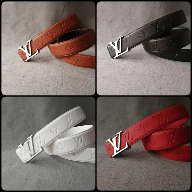 Ceinture LS VN avec logo en relief pour homme (largeur 4 cm)
