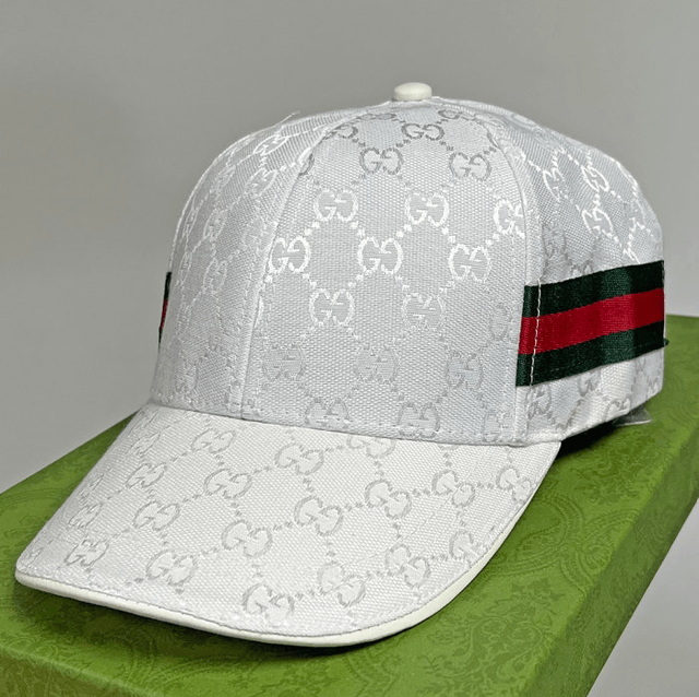 Casquette GG en toile/ruban rayé décoré