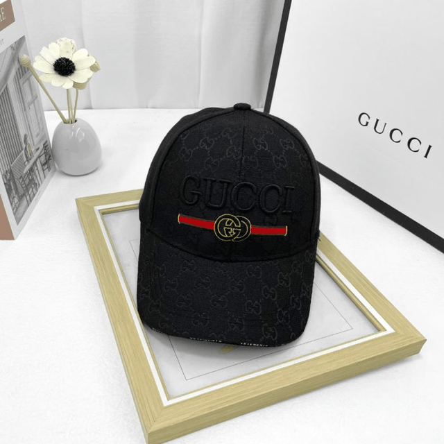Casquette GG réglable en coton brodé chaud
