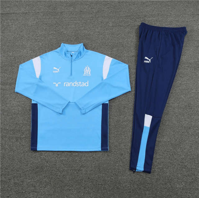 Adulte Olympique de Marseille 2023-2024 Quick Dry Casual Bleu ciel 