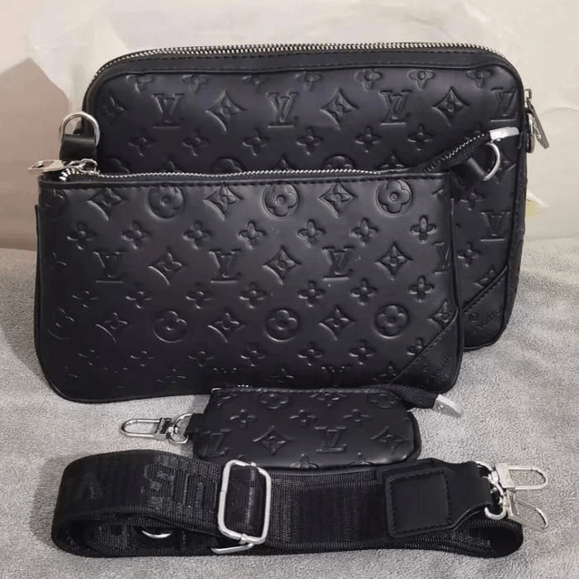 Sac LS VN à bandoulière en cuir imprimé pour homme