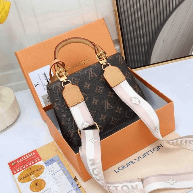 Sac LS VN à main en cuir avec bandoulière détachable détachable imprimé Cluny Mini 
