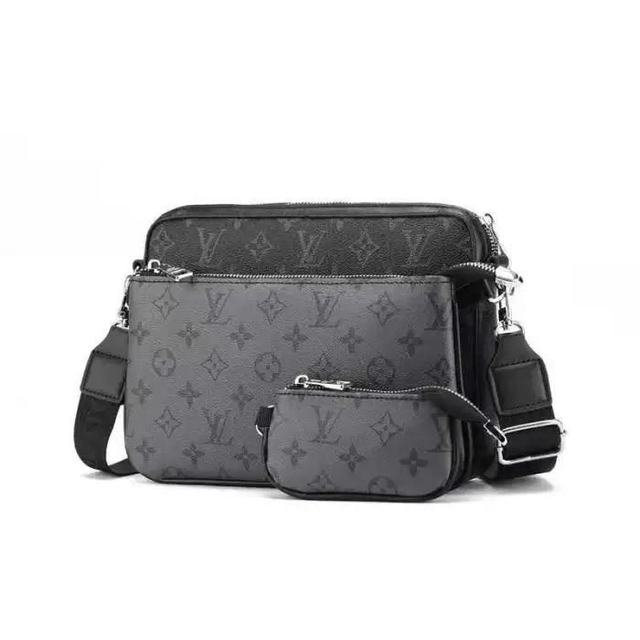 Sac LS VN à bandoulière en cuir imprimé pour homme