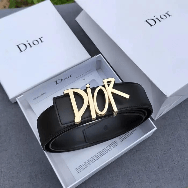 Ceinture  DR en cuir véritable pour homme avec boucle coulissante de 38 mm, noire, 105-125 cm

