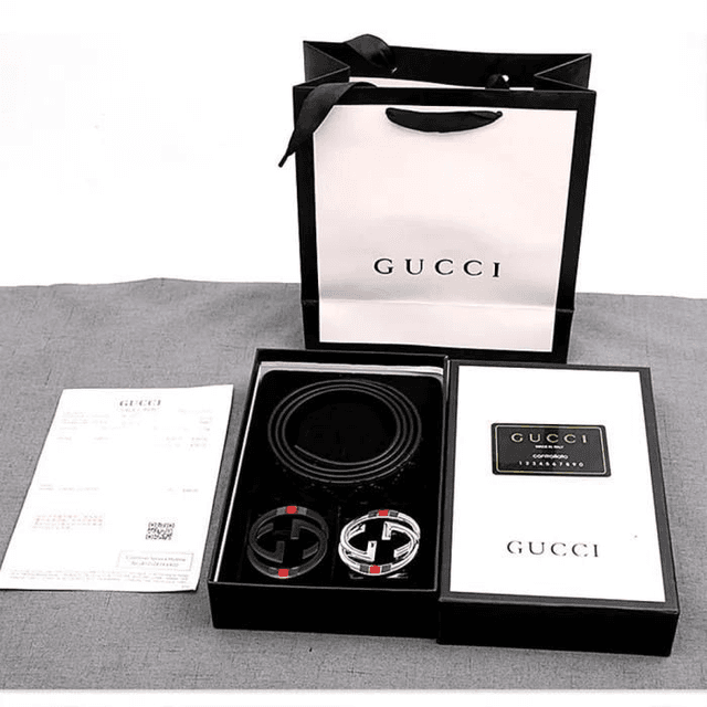 Ceinture GC en coffret cadeau avec 2 boucles