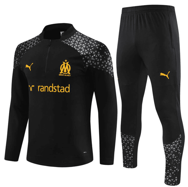 Adulte Olympique de Marseille 2023-2024 Quick Dry Casual noir