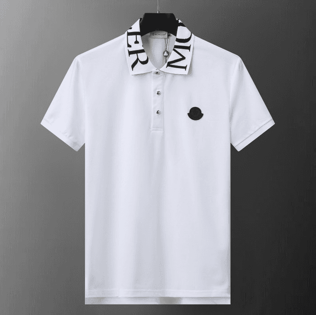 Polo MCLR décontracté à manches courtes pour hommes d&#039;été Nouveau simple jacquard Logo 